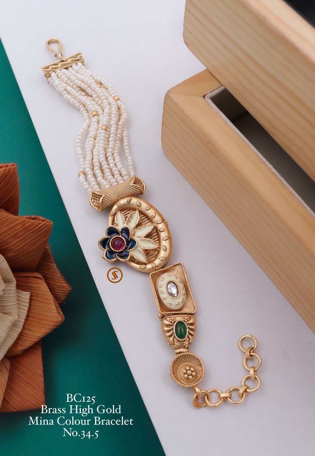 Wedding Wear Brass High Gold Mina Colour Bracelets
